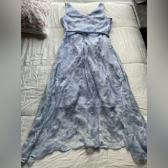 DKNY Lavender Floral Embroidered Asymmetric Hem Midi Dress 4 Fairycore Whimsical - Picture 5 of 12